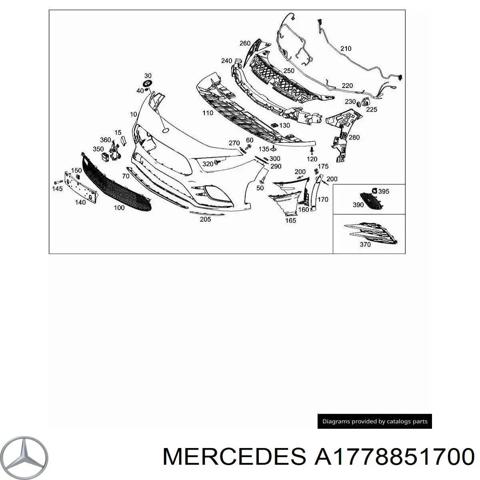 Кронштейн бампера переднего, левый A1778851700 MERCEDES