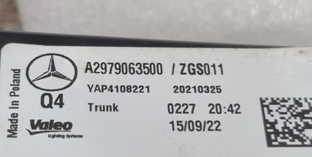 A2979063500 Фонарь задний центральный купить Одесса