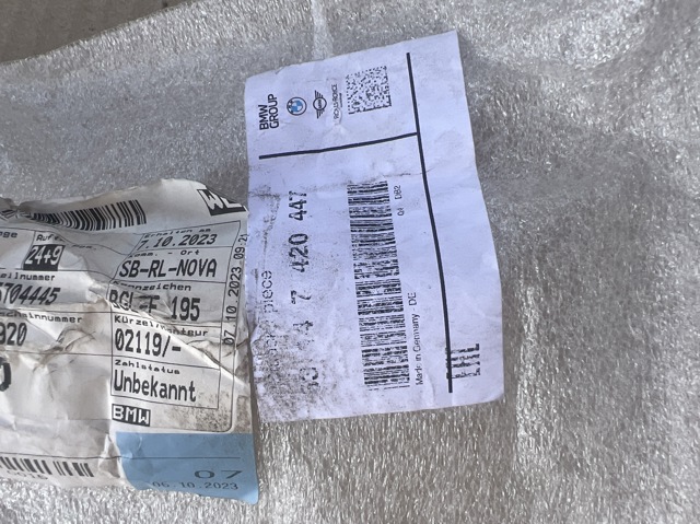 BMW 63147420447 Катафот (отражатель) заднего бампера левый в наличии Украина