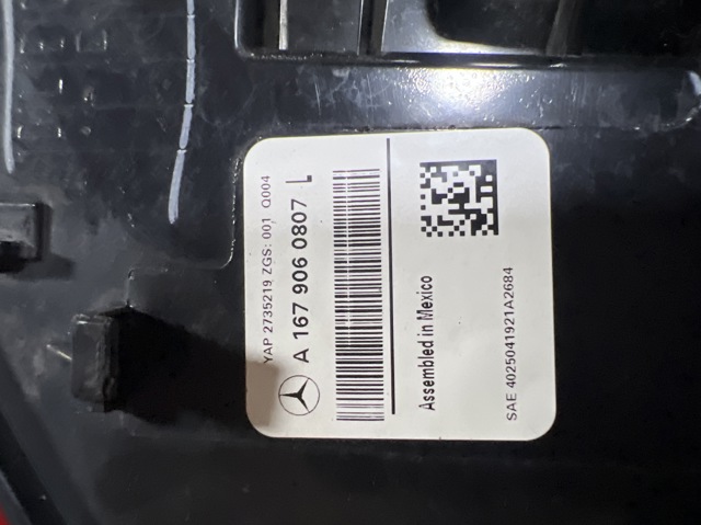 MERCEDES A1679060807 Фонарь задний левый внешний в наличии Одесса