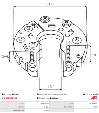 AS-PL ARC1022 Диодный мост в наличии Полтава