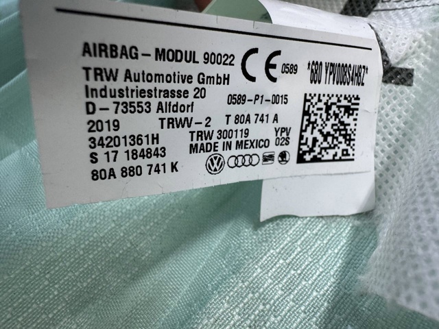 80A880741K Подушка безопасности (AIRBAG) шторка боковая левая купить Черновцы