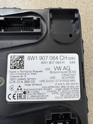 Блок управления систем комфорта 8W1907064CH VAG