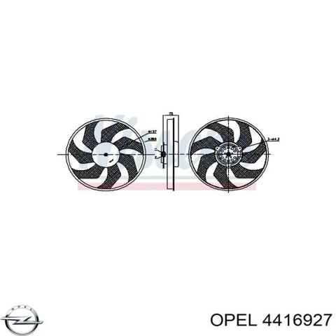Электровентилятор охлаждения в сборе (мотор+крыльчатка) 4416927 OPEL