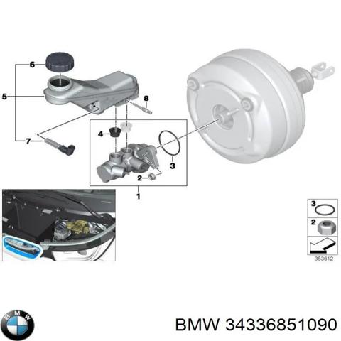 Крышка бачка главного тормозного цилиндра 34336851090 BMW