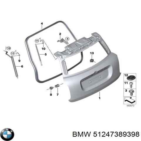 Амортизатор крышки багажника 51247389398 BMW