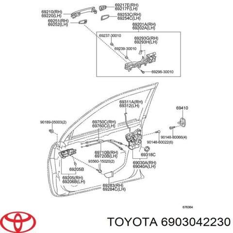 6903042230 TOYOTA Замок передней правой двери купить в Винница
