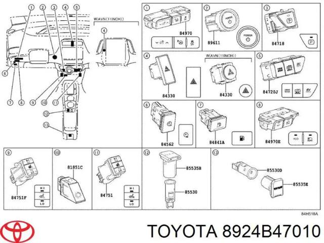 Датчик поворота руля 8924B47010 TOYOTA