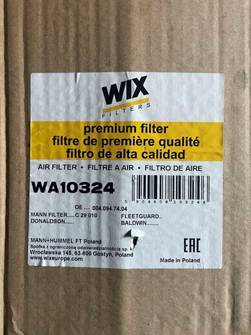 WIX WA10324 Фильтр воздушный в наличии Хмельницкий