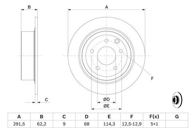 Тормозные диски 0986479362 BOSCH