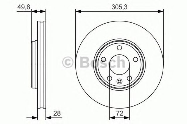 Диск тормозной передний 0986479R93 BOSCH