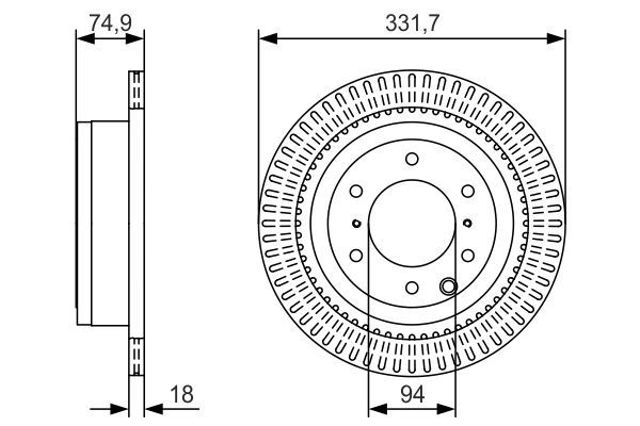 Дисковый тормоз 0986479T90 BOSCH