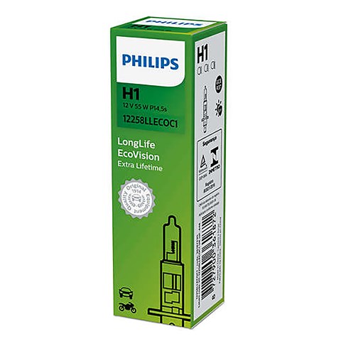 12258llecoc1 (philips) h1 longlife ecovision 12v 55w p14,5s 12258LLECOC1
