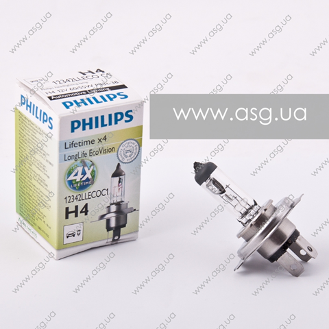 12342llecoc1 (philips) h4 longlife ecovision 12v 60/55w p43t-38 12342LLECOC1