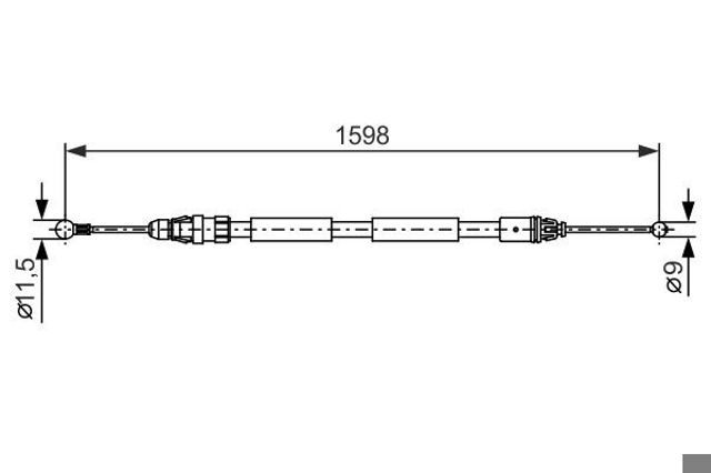 Трос стояночного тормоза задний правый 1987482388 BOSCH