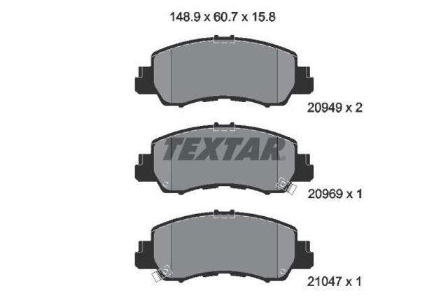 Колодки тормозные передние дисковые 2094901 TEXTAR