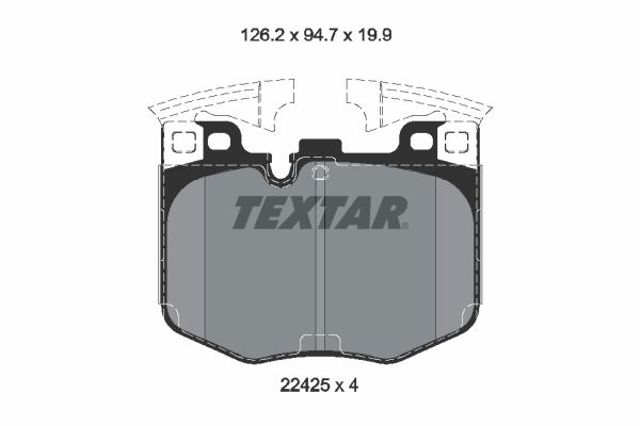 Передние тормозные колодки 2242501 TEXTAR