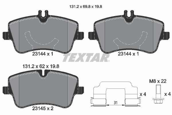 Колодки передние 2314401 TEXTAR