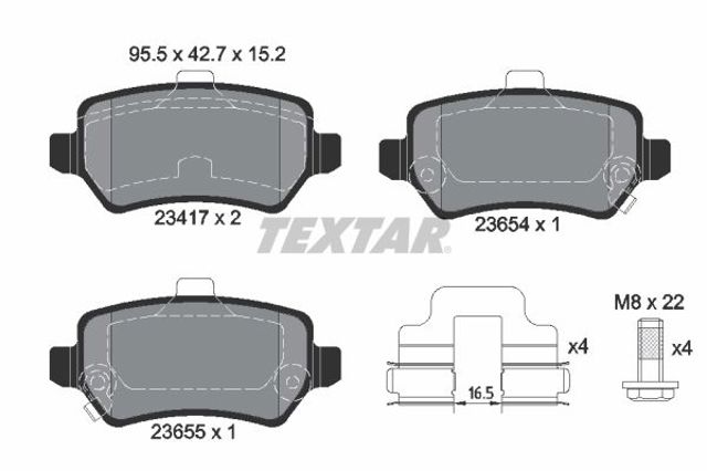 Задние колодки 2341703 TEXTAR