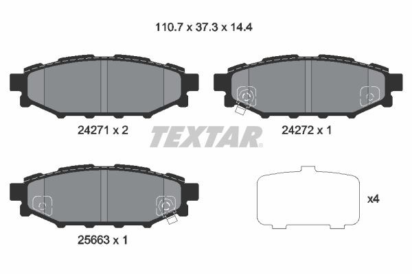 Задние колодки 2427101 TEXTAR