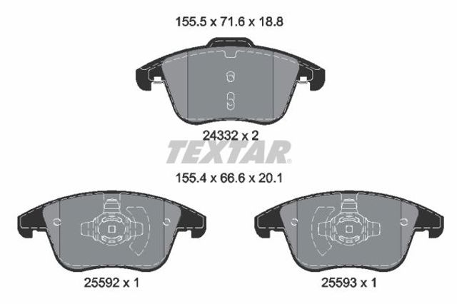 Колодки передние 2433205 TEXTAR