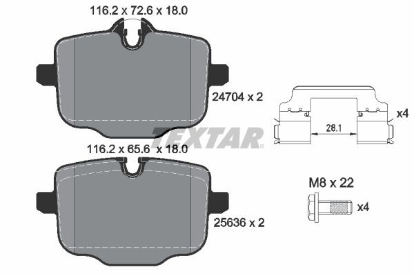 Задние колодки 2470401 TEXTAR