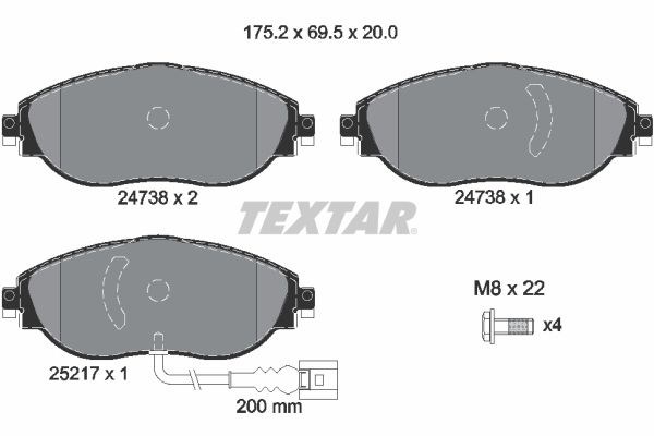 Передние тормозные колодки 2473803 TEXTAR