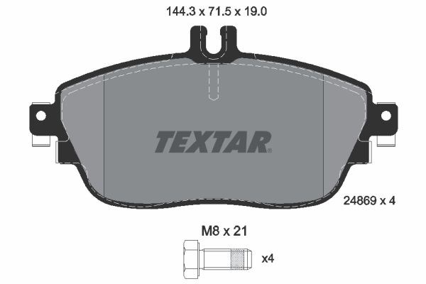2486901 TEXTAR Колодки тормозные передние дисковые купить в Ужгород