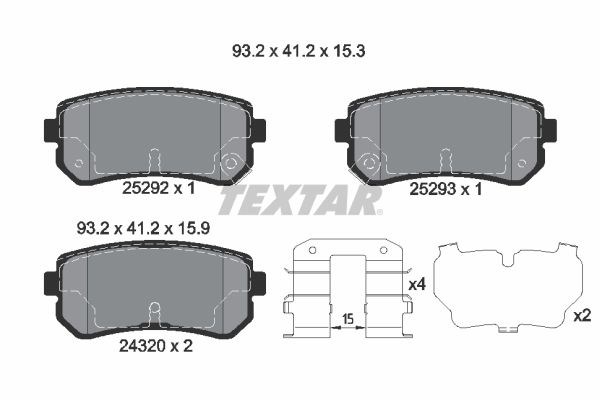 Задние колодки 2529201 TEXTAR