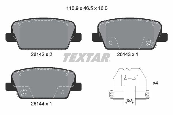 Колодки дисковые  2614201 TEXTAR