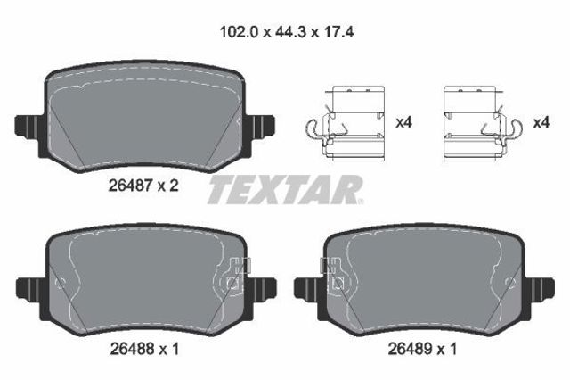Задние дисковые колодки 2648701 TEXTAR