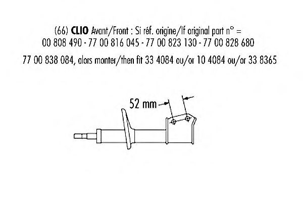 334084 record амортизатор gas передній ціна за 1 шт.упак.по 2 шт.(лівий+правий) 334084