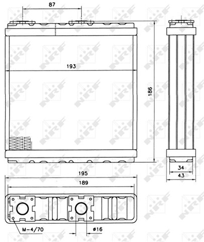 Радиатор отопителя салона 52098 NRF