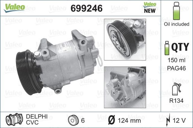 VALEO 699246 Компрессор кондиционера в наличии Украина