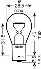 7507-bli2 osram лампа py21w 12v 21w bau15s original 7507-02B