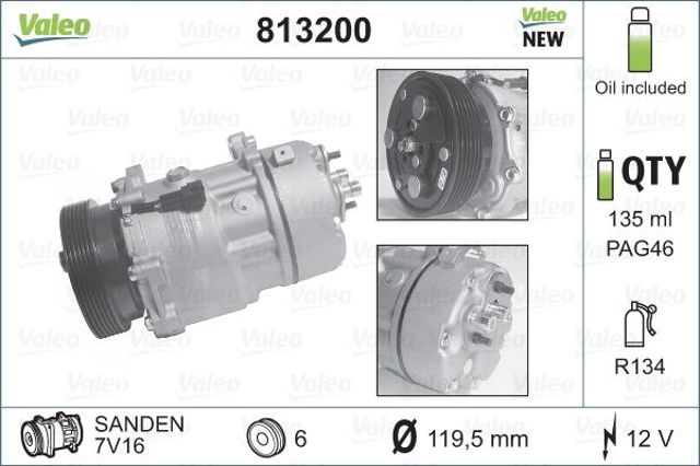 VALEO 813200 Компрессор кондиционера в наличии Кривой Рог