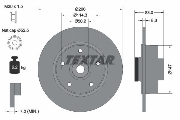 Тормозные диски 92196003 TEXTAR
