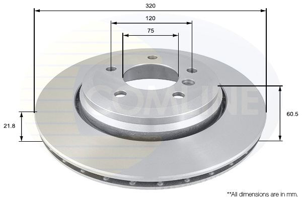Adc1725v comline - диск гальмівний вентильований з покриттям ADC1725V