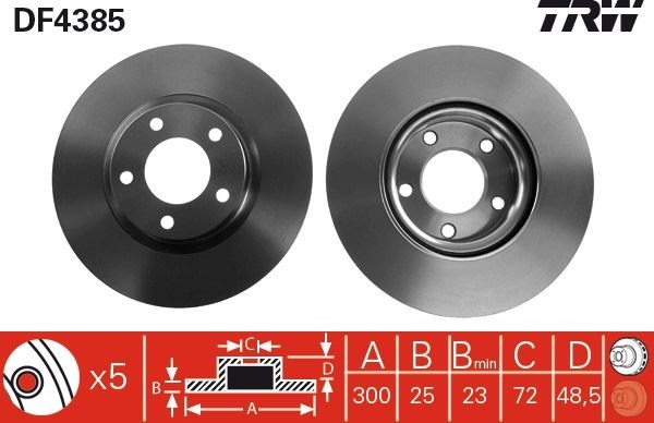 Df4385  trw - гальмівний диск DF4385