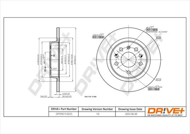 Тормозные диски DP1010110225 DR!VE+