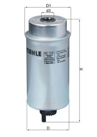 Фильтр топлива KC116 MAHLE