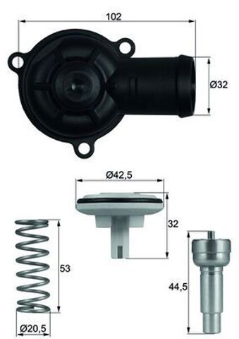 Автомобильный термостат TI22087D MAHLE