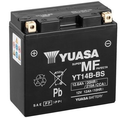 Мото yuasa 12v 12,6ah  mf vrla battery  yt14b-bs(сухозаряжений) YT14B-BS