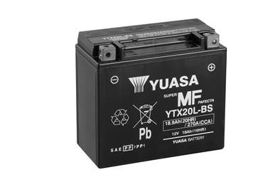 Мото yuasa 12v 18,9ah  mf vrla battery  ytx20l-bs(сухозаряжений)