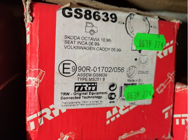 TRW GS8639 Задние барабанные колодки в наличии Днепр