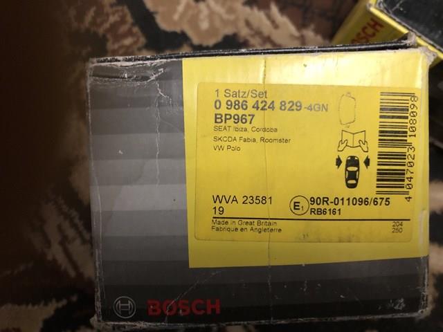 0986424829 Колодки тормозные передние дисковые купить Павлоград