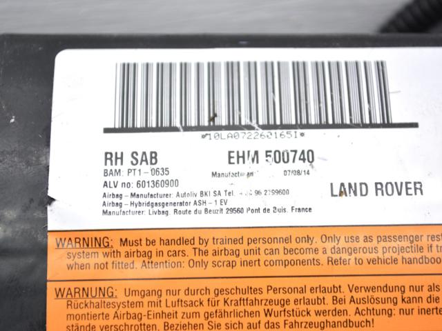 EHM500740 LAND ROVER Подушка безопасности (AIRBAG) спинки сиденья правого купить в Черновцы
