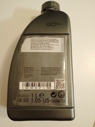 Масло моторное A000989820711FBDE Mercedes