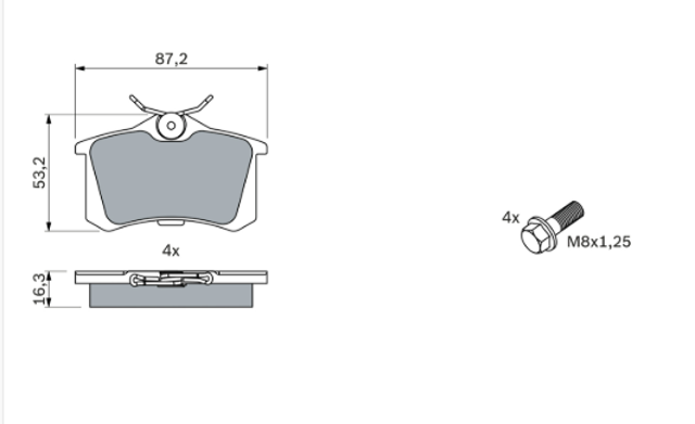 BOSCH 0986461769 Задние тормозные колодки в наличии Кривой Рог