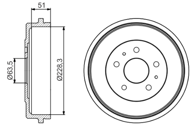 Барабан тормозной задний 0986477219 BOSCH